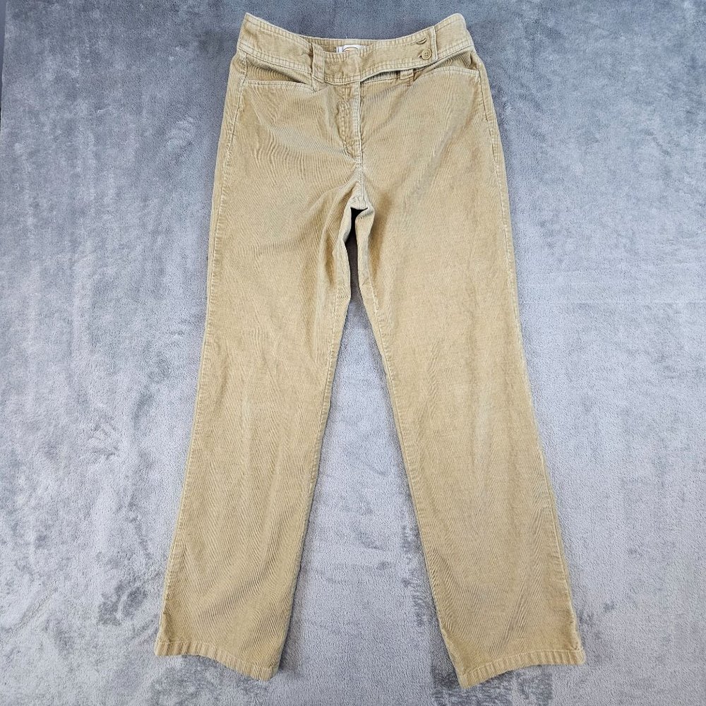 Talbots Pants Women's 8 Beige Corduroy‎ Stretch Casual Office Wear Comfort
